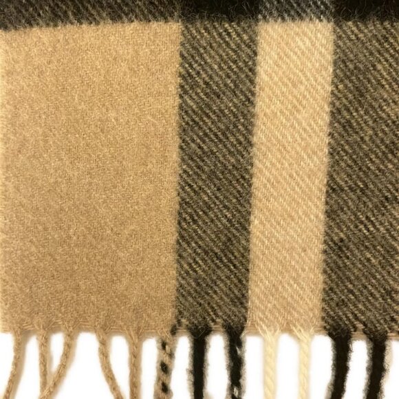 Auth BURBERRY LONDON ENGLAND - Light Brown Black Red Cashmere Scarf - Picture 3 of 5